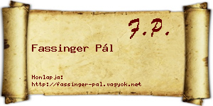 Fassinger Pál névjegykártya