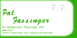 pal fassinger business card